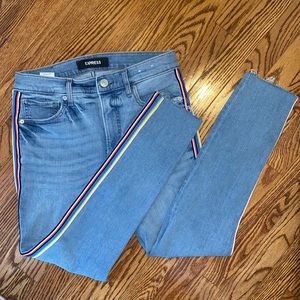 Express rainbow seam jeans